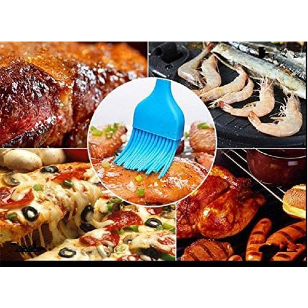 Silicone Basting Marinating Pastries, Grill BBQ Sauce Baking Oil Brush - Blue