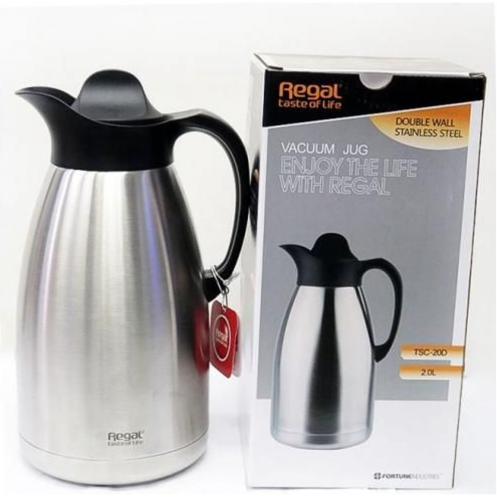 Regal 2 liters Unbreakable Vacuum Flask Stainless Steel - Silver