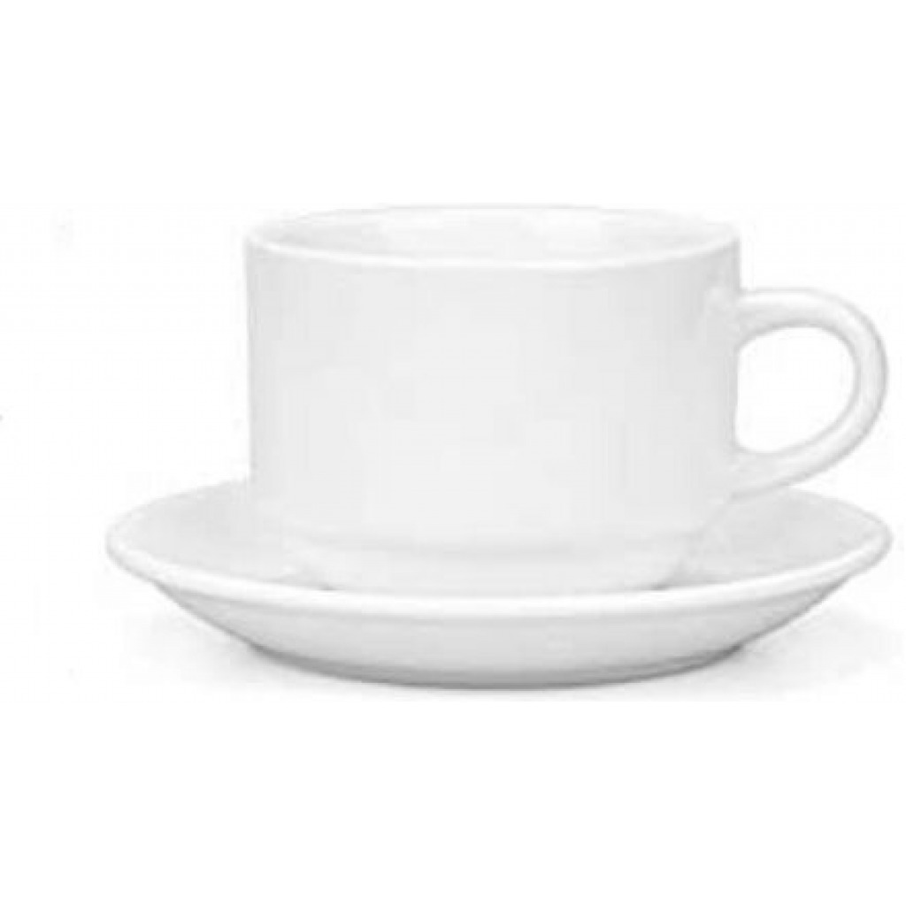 Restaurants And Office 6 Piece Cups And 6 Saucers - White