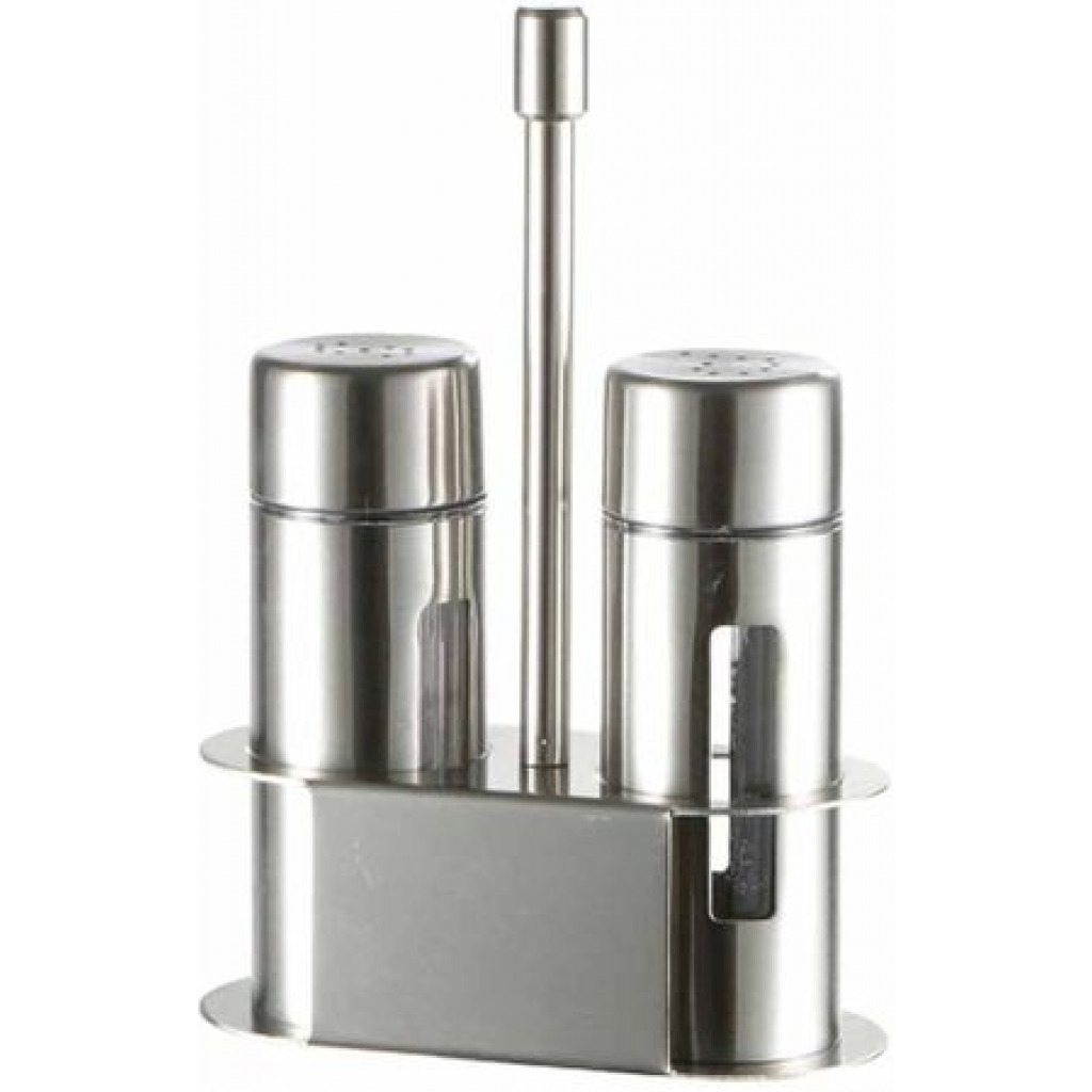 Spice Salt and Pepper Shaker Storage Containers - Silver
