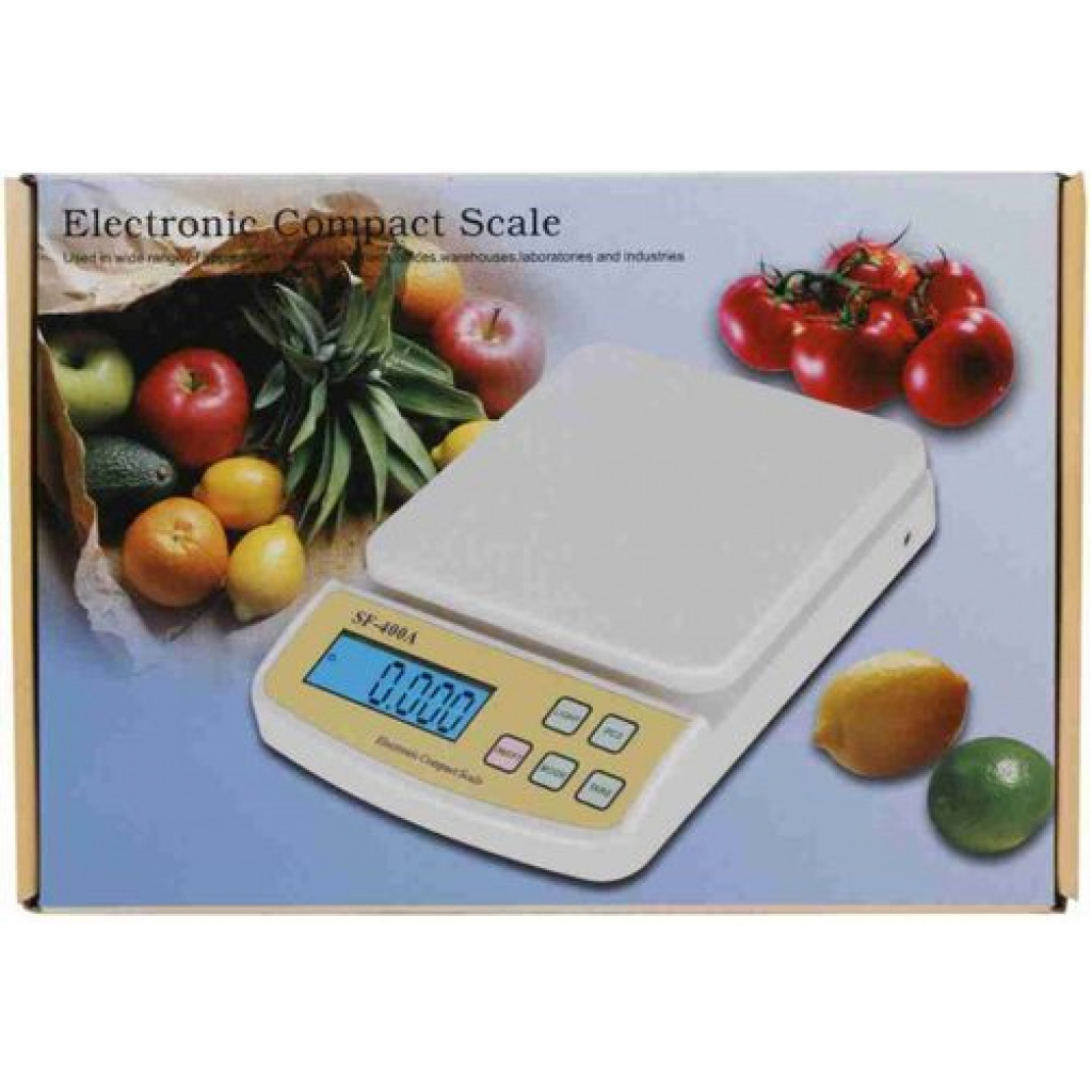 Multipurpose Digital Kitchen Weighing Scale With Max Capacity Of 10Kg- White