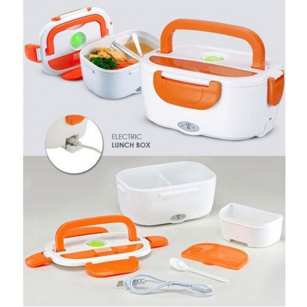 Portable Electric Lunch Box Car Food Warmer - Orange