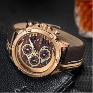 Naviforce Chronograph Luxury Analog Designer Watch – Brown Men's Watches TilyExpress
