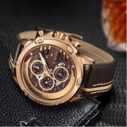 Naviforce Chronograph Luxury Analog Designer Watch - Brown