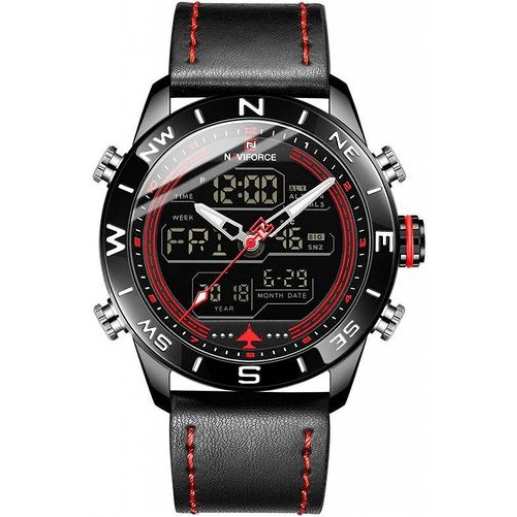 Naviforce Waterproof Dual Men's Watch - Black, Red