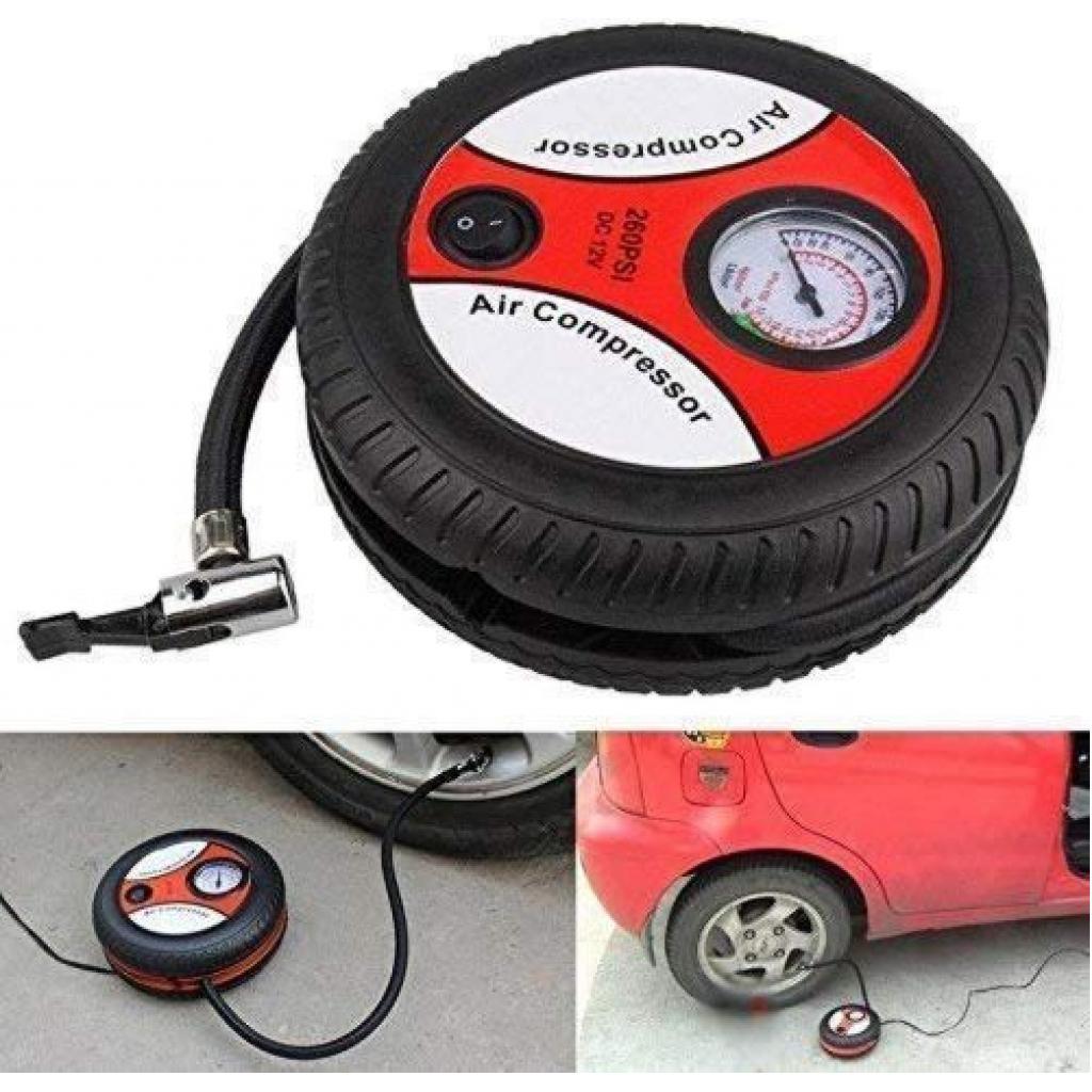 Portable Auto Air Compressor Pump, Digital Tire Inflator with Gauge LED Light for Inflatable Cars -Black