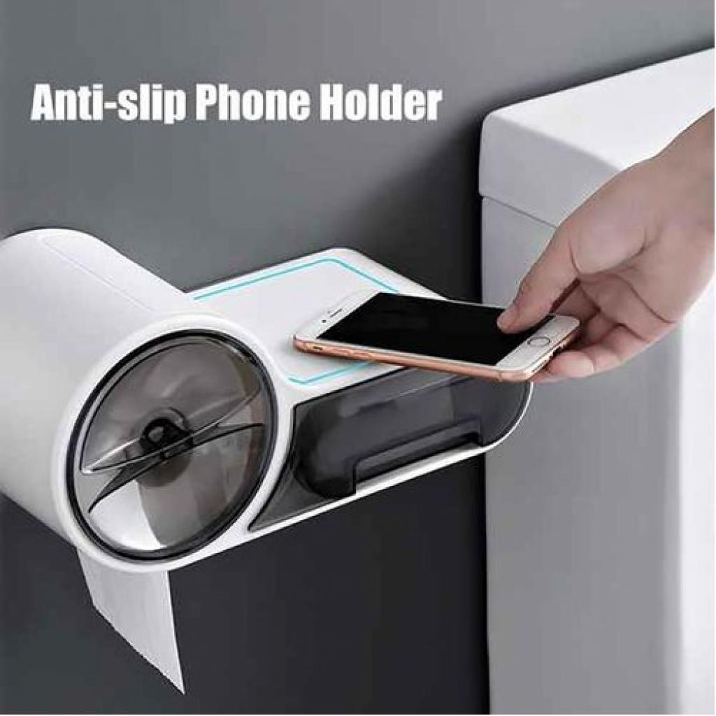 Wall-Mounted Toilet Paper Holder Storage Bathroom Stand Organizer -White Toilet Paper Holders TilyExpress 16