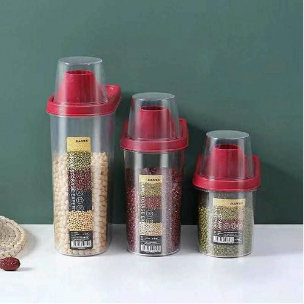 2.8 Litre Plastic Food Storage Grains Cereal Container Bin, Maroon Food Savers & Storage Containers TilyExpress 8