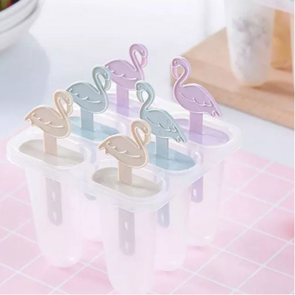 6 Ice Pop Makers, Popsicle Frozen Candy Ice Cream Moulds Tray- Multi-colour