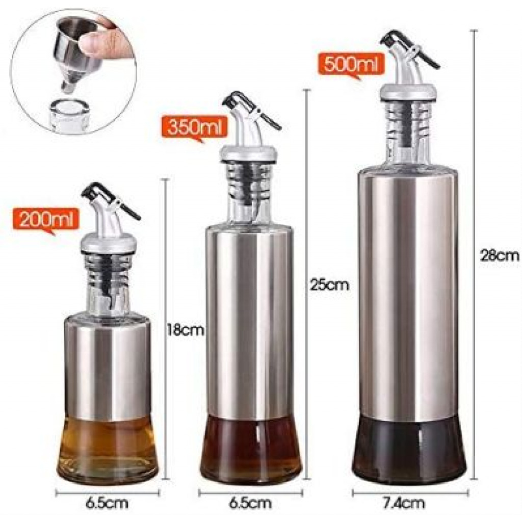 350ml Glass Vinegar Cooking Oil Dispenser Sauce Sprayer Bottle -Colourless