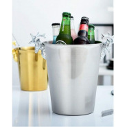 5L Champagne Wine Ice Bucket Stainless Steel With Deer Head Handles-Silver Ice Buckets & Tongs TilyExpress