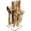 24pcs Cutlery (Forks ,Spoons & Knives) with a Stand - Gold