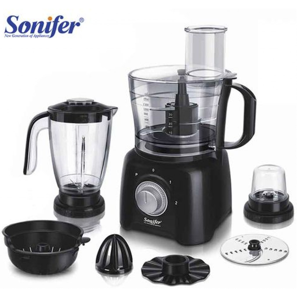 Sonifer 9 In1 Salad Maker With Juicer Extractor Food Processor SF-8027, Black