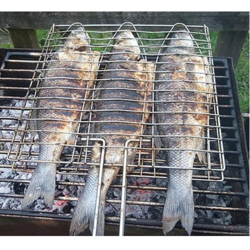 3 Section BBQ Barbeque Fish Charcoal Grill Net Basket-Silver Contact Grills TilyExpress 6
