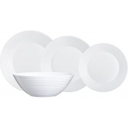 Luminarc 18 Piece Plates, Side Plates And Bowls Dinner Set, White Dinnerware Sets TilyExpress