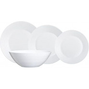 Luminarc 18 Piece Plates, Side Plates And Bowls Dinner Set, White