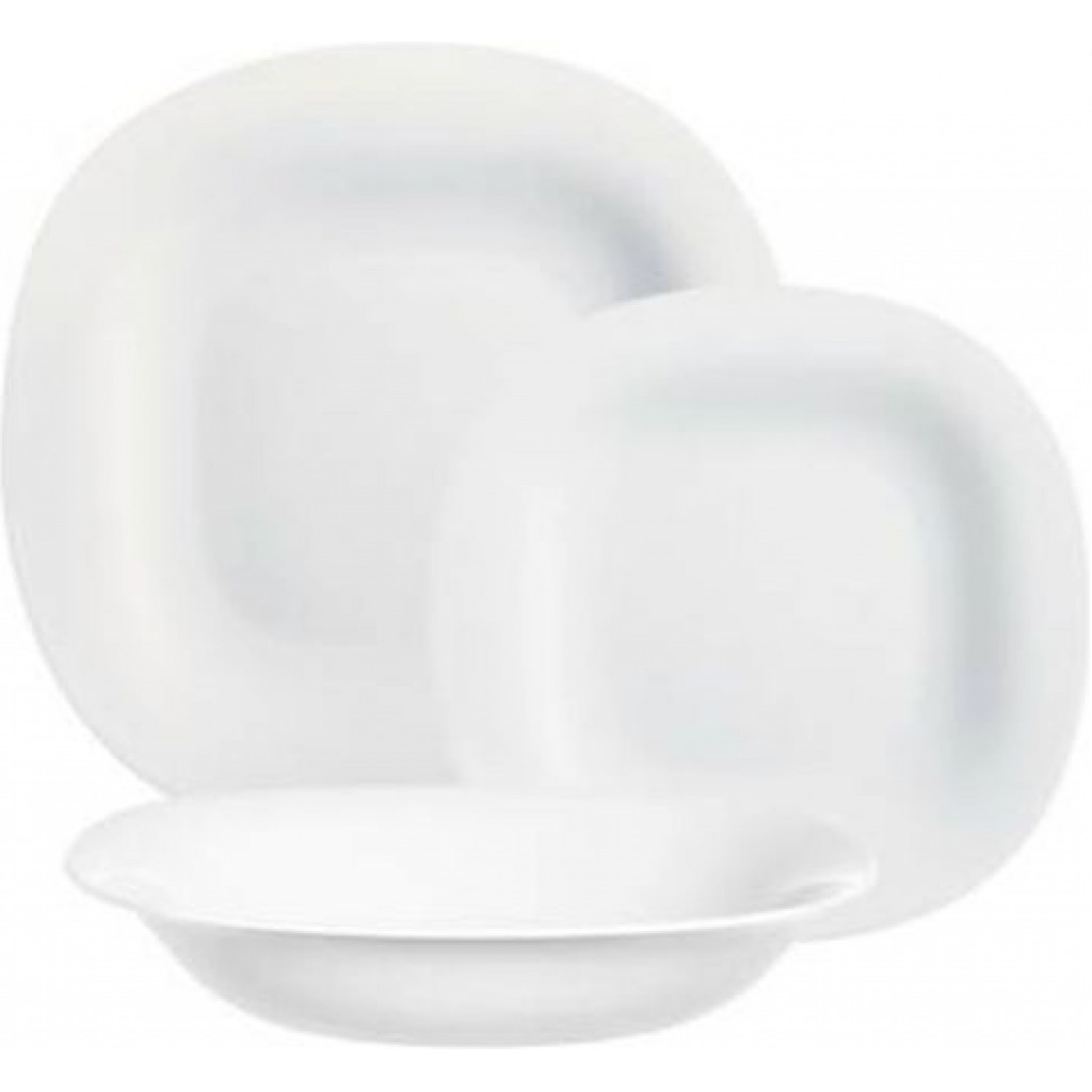 Luminarc 18 Piece Plates, Side Plates And Bowls Dinner Set, White