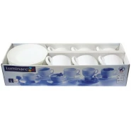 Luminarc 6 Pieces Of Cups And 6 Saucers -White Cup Mug & Saucer Sets TilyExpress