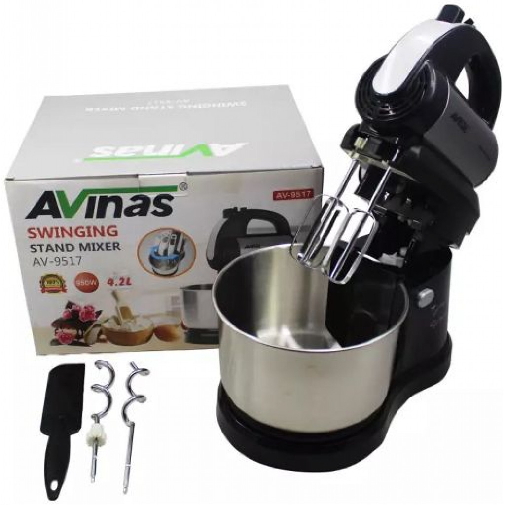 AVINAS 4.2L Blender Dough Hand Stand Mixer Food Processor, Silver
