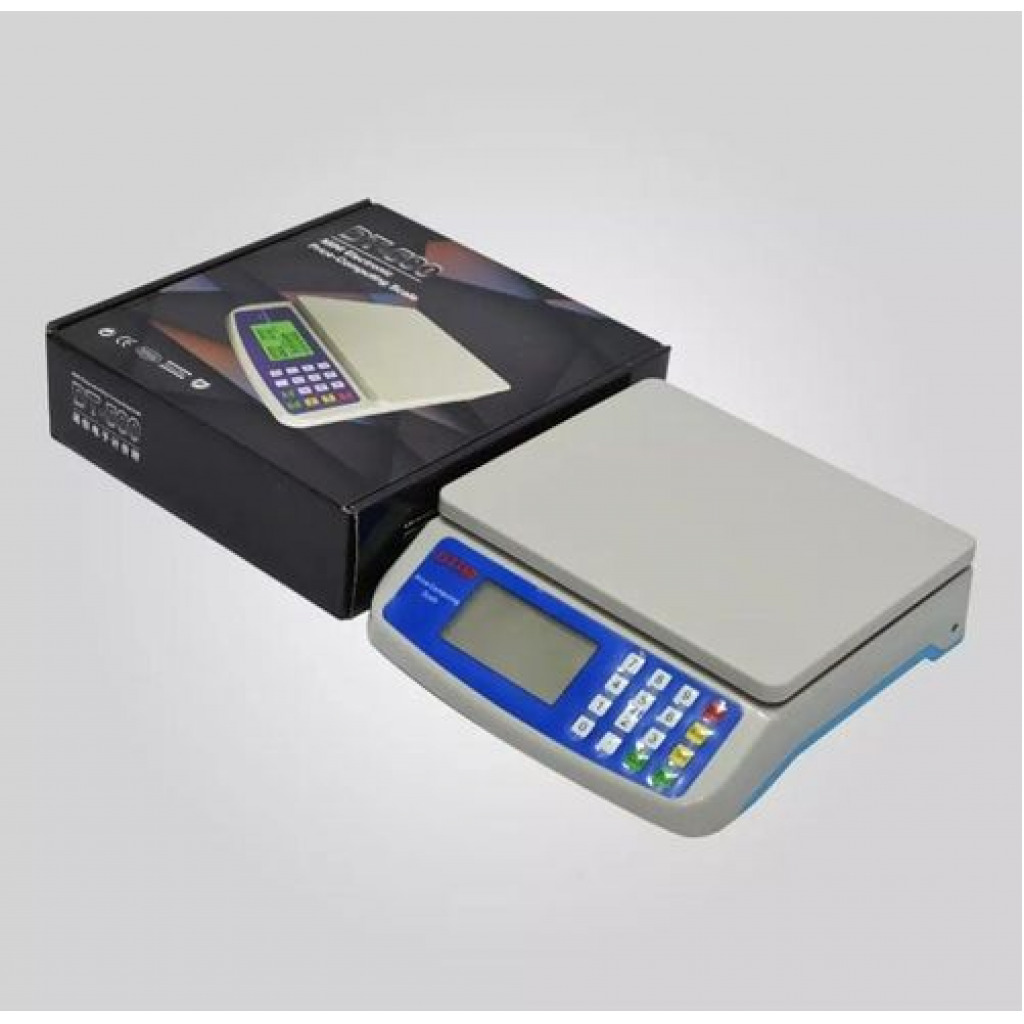 30kg Electronic Mini Digital Price Computing Weighing Scale LCD Display- White