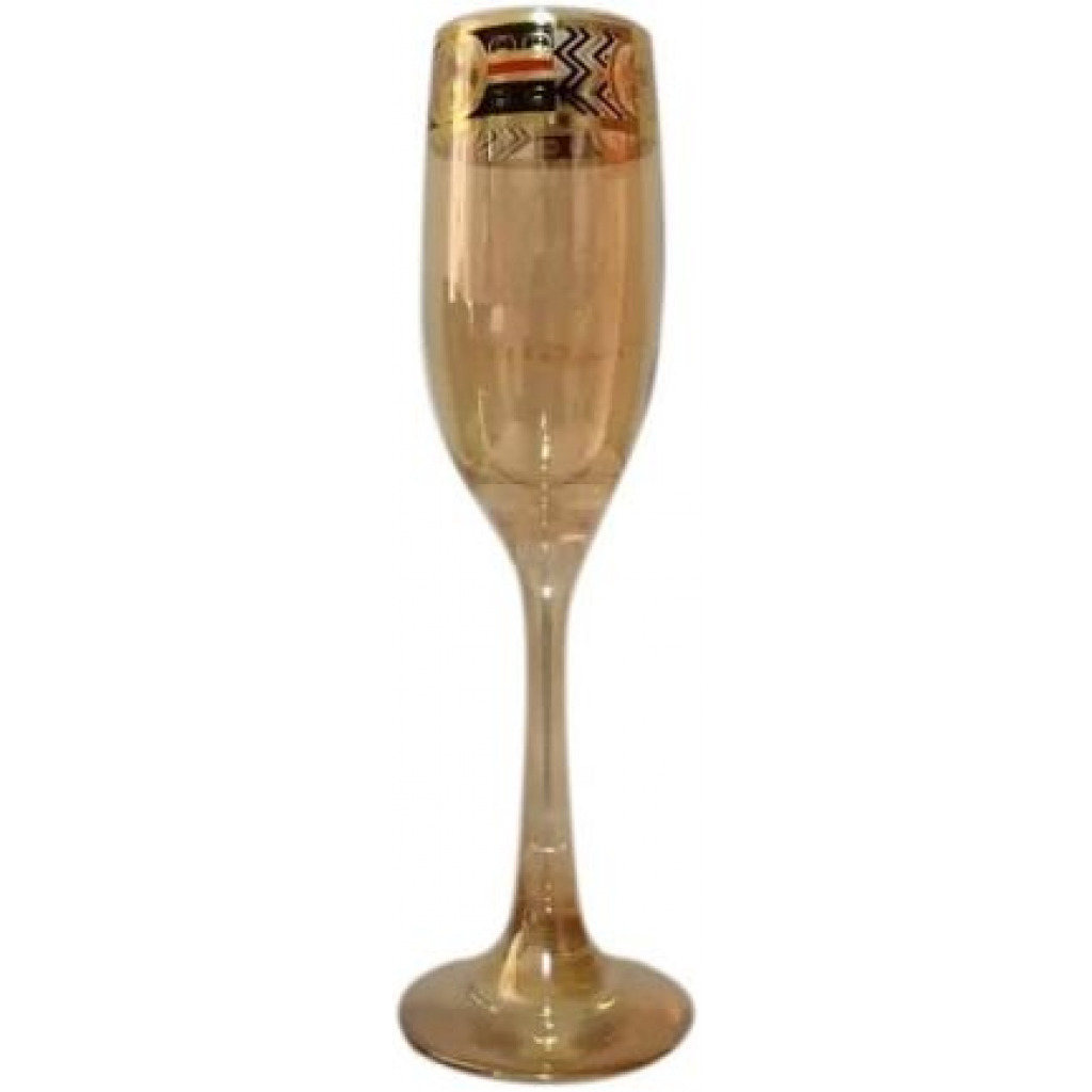 Gold Lead-free Juice, Champagne Wine Glasses- 6 Pieces,Brown