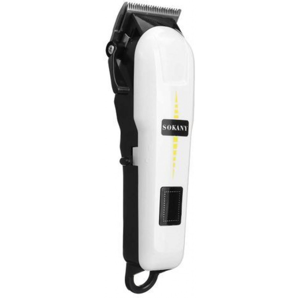 Sokany Rechargeable Hair Clipper Shaving Machine - White