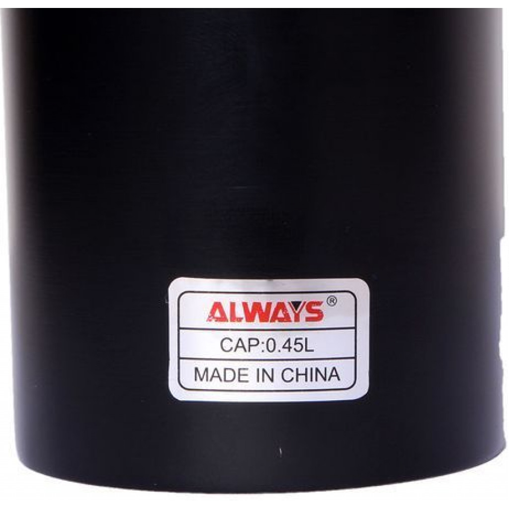 Always Stainless Steel Travel Mug, 450ml - Black