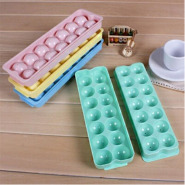 2 Piece, 14 Grid Round Ice Cube Tray Mould Ice Ball Maker-Green Ice Buckets & Tongs TilyExpress