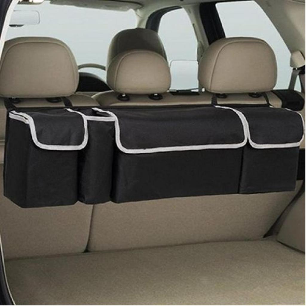 Car Trunk Organizer Interior Accessories Back Seat Big Storage Box Bag-Black