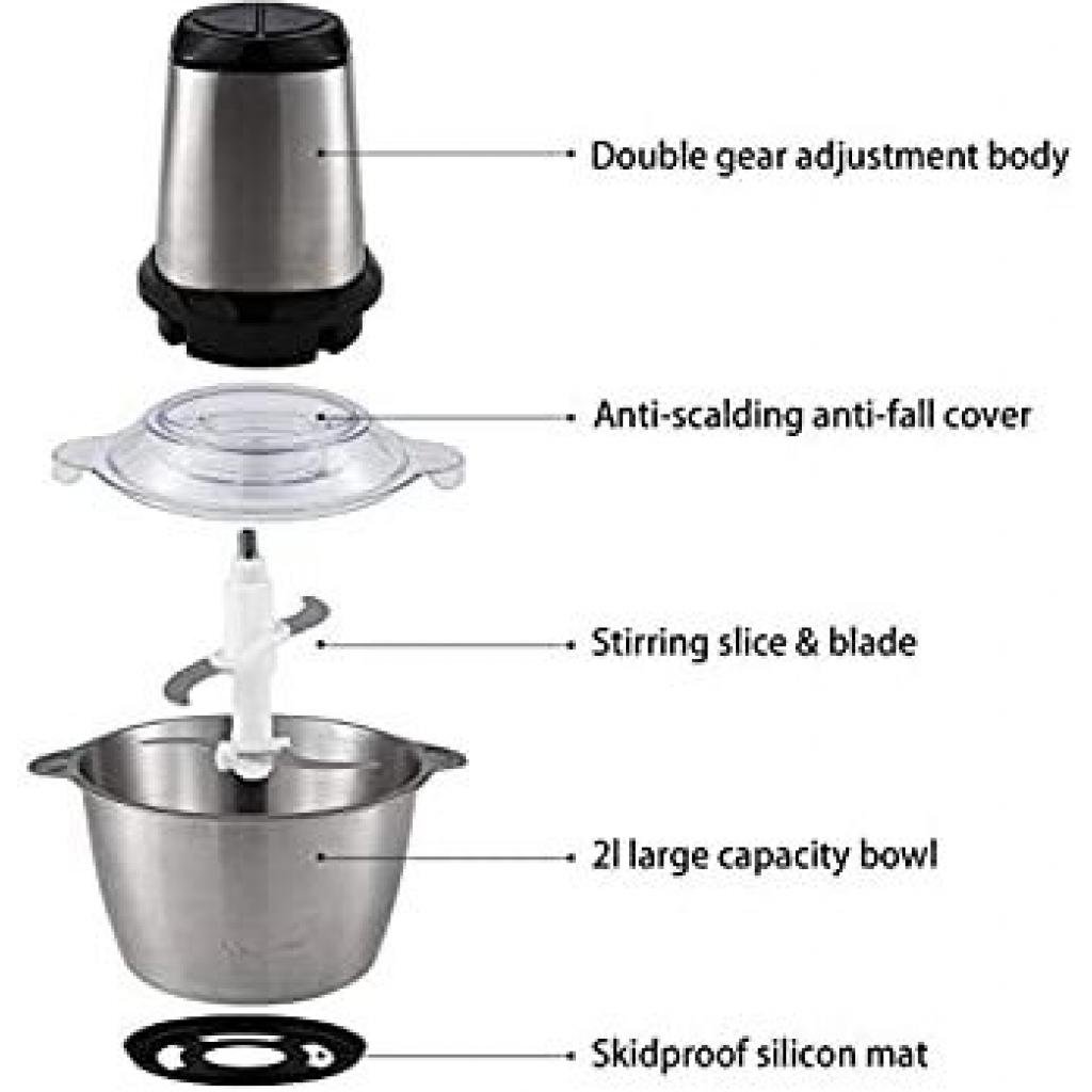 Sonifer Food Processor, Meat Grinder Mini Food Chopper For Vegetables -Silver