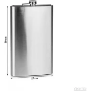 62 oz Stainless Steel Whisky Hip Flask Bottle With Bag -Silver