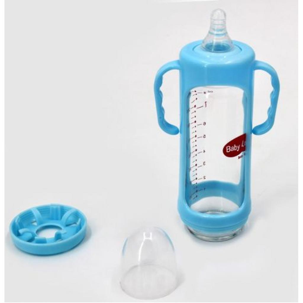 280ml Milk Glass Baby feeding Bottle - Blue