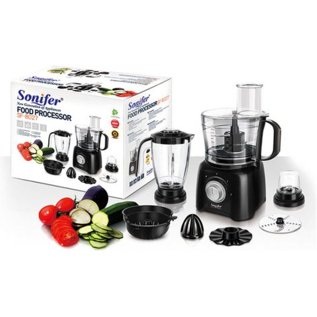 Sonifer 9 In1 Salad Maker With Juicer Extractor Food Processor SF-8027, Black