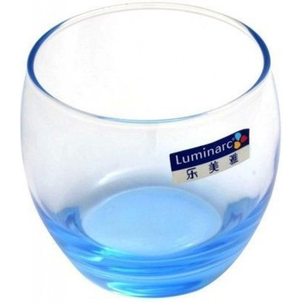 Luminarc 6 Pieces Of Oval Water Juice Drinking Glasses Cups -Blue