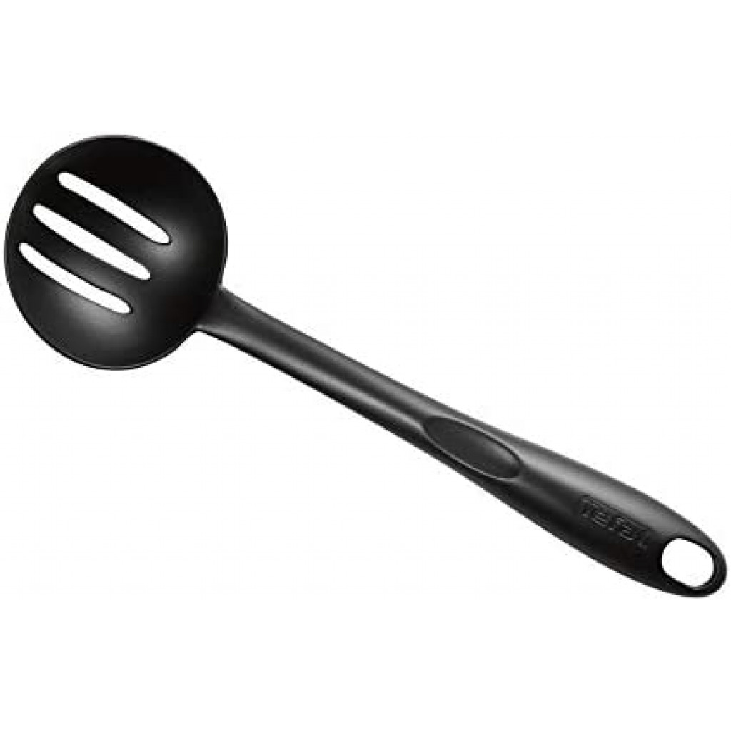 TEFAL Bienvenue Slotted Spoon, Black, Plastic, 2744512
