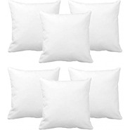 Comfort A Set of 5 Big Square Cushions – White