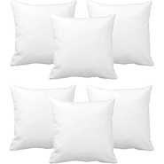 Comfort A Set of 5 Big Square Cushions - White