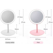 Rechargeable LED Touch Screen Cosmetic Makeup Mirror With Vanity Lamp Lights -White Handheld Mirrors TilyExpress