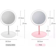 Rechargeable LED Touch Screen Cosmetic Makeup Mirror With Vanity Lamp Lights -White