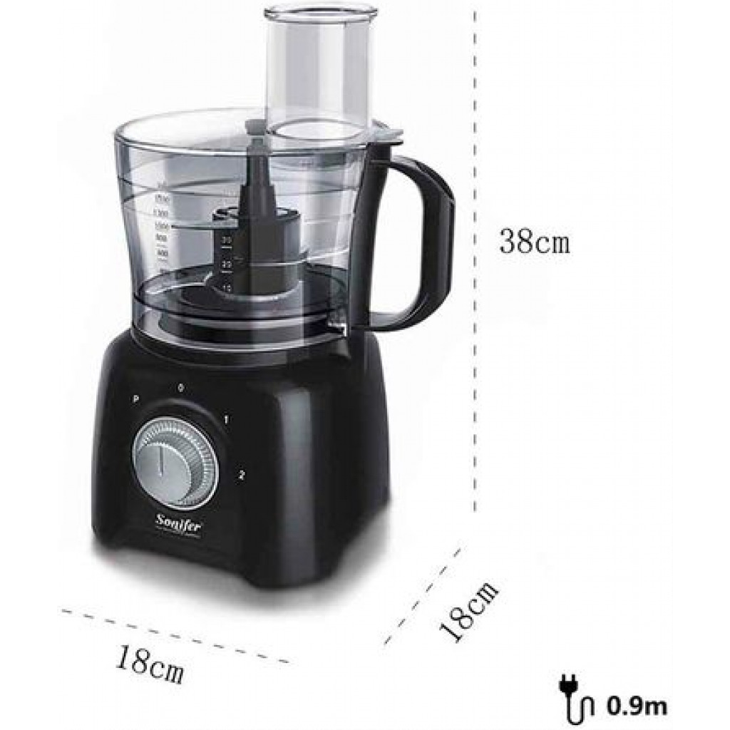 Sonifer 9 In1 Salad Maker With Juicer Extractor Food Processor SF-8027, Black