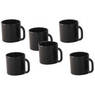 6 Pieces Of Tea Coffee Cup Mugs - Black