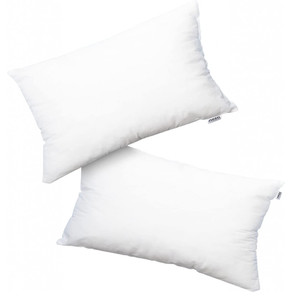 Set of 2 Rectangular Fibre Pillows - White