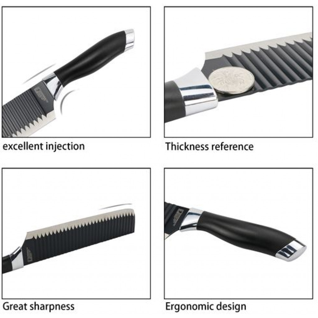 7 Pieces Of Kitchen Non-Stick Coating Knife Set -Black Cutlery & Knife Accessories TilyExpress 2