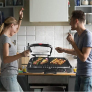 Dsp 2 in1 Dual Side & Griddle Non-Stick Electric BBQ Grill Press Frying Pan KB1050 - Black