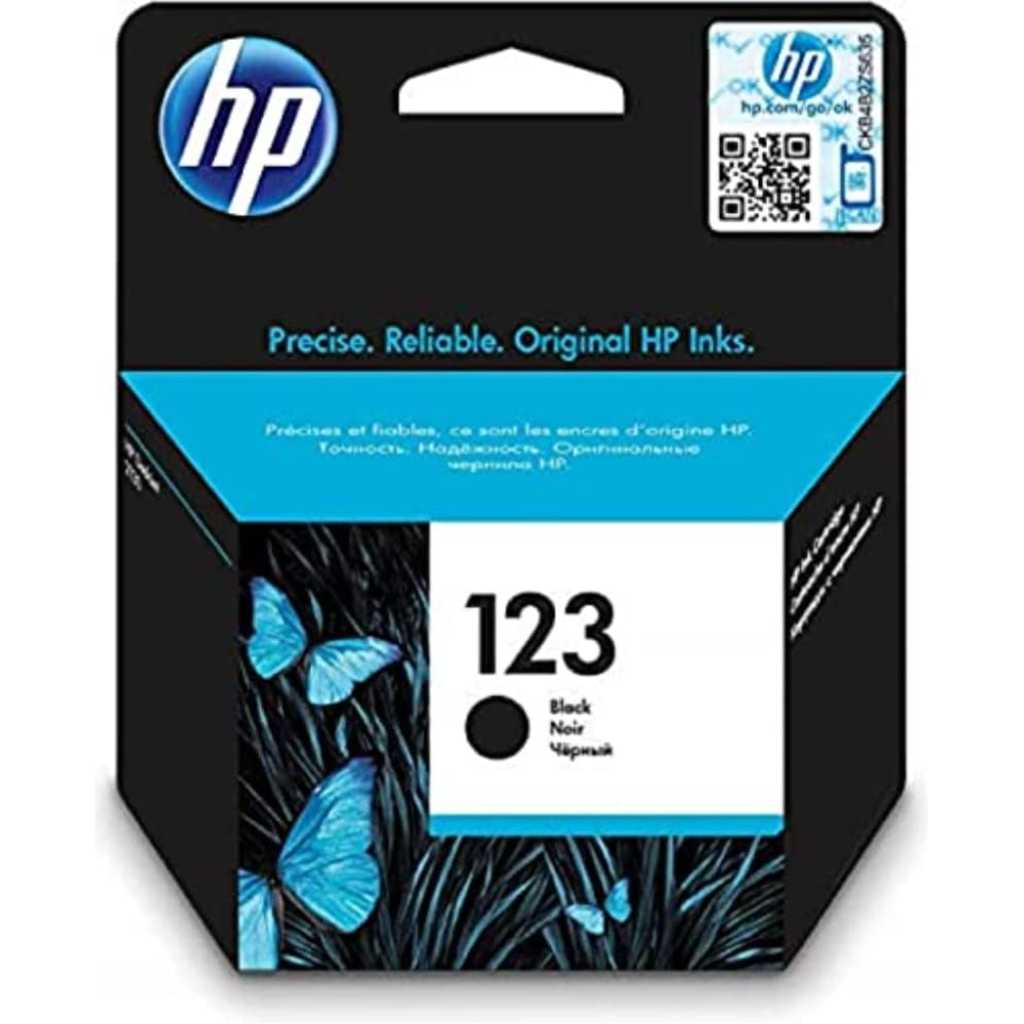 HP 123 Black Original Ink Cartridge Works with HP DeskJet 2130, 2620, 2630, 2632, 3639 Printers