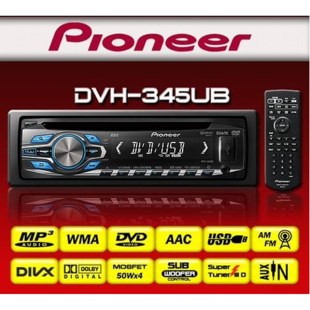 Pioneer DVH-345UB CD & USB Car Stereo Audio/ Video with AUX and Remote Control