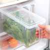 ABS Plastic Fridge Storage Box with Handle and Cover Containers Set for Vegetables, Fruits, Fish, and Egg ( Transparent)