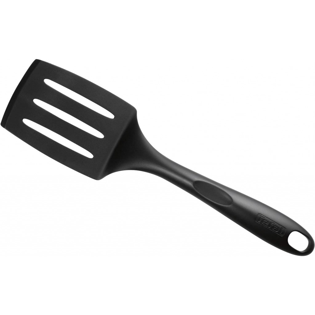 TEFAL Bienvenue Slotted Angle Spatula, Black, Plastic, 2743712