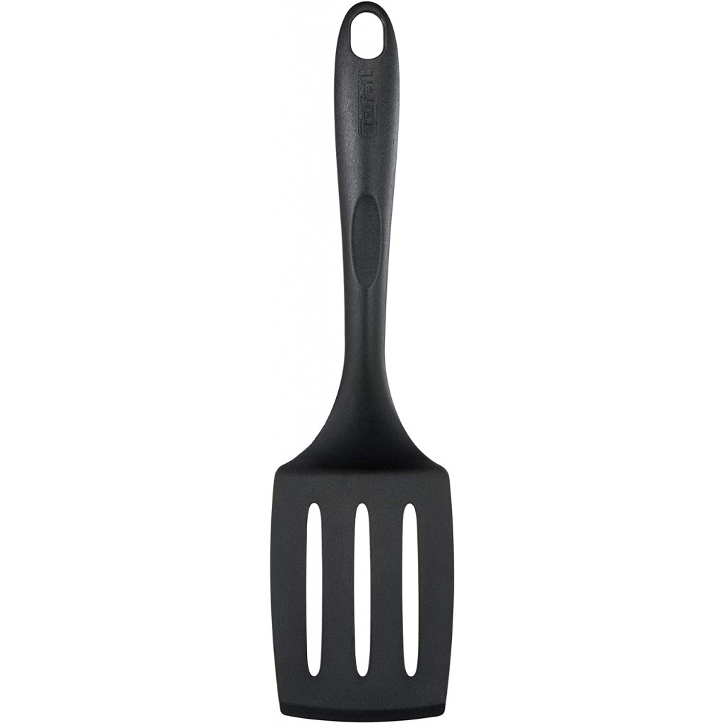 TEFAL Bienvenue Slotted Angle Spatula, Black, Plastic, 2743712