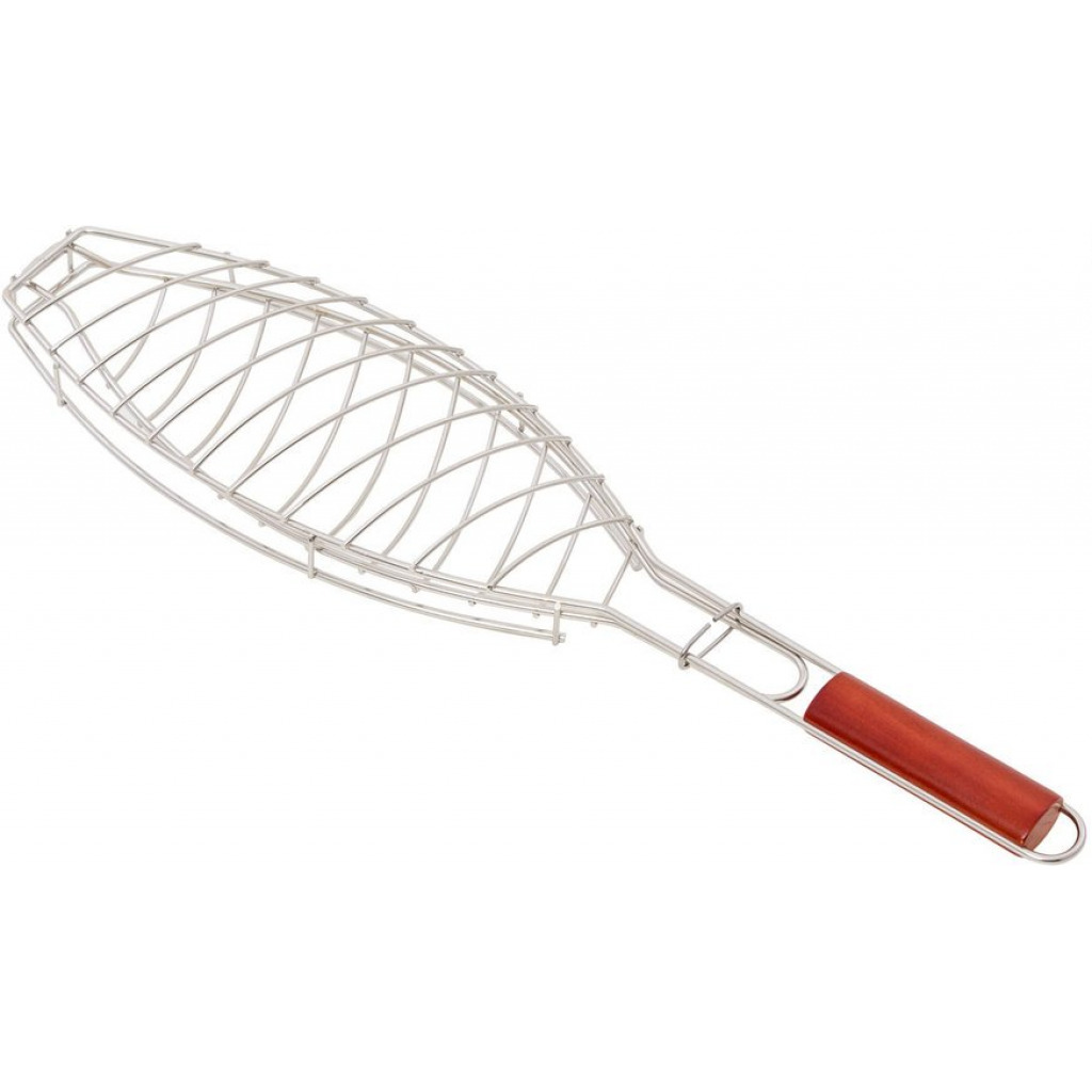 Supreme Stainless Steel BBQ Barbeque Fish Grill Net Basket, Standard, Silver